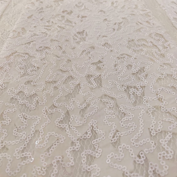 BCBGMAXAZRIA cream sequin A-line cocktail dress - Picture 3 of 5